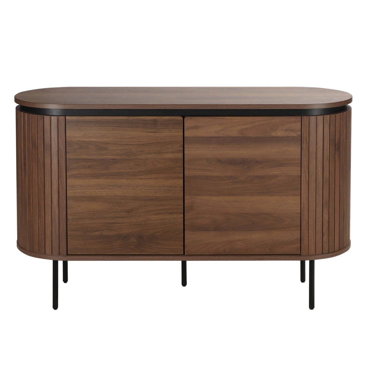 SIDEBOARD, dunkles Holzeffekt - Braun, Holz (40/76/120cm) - Oviala