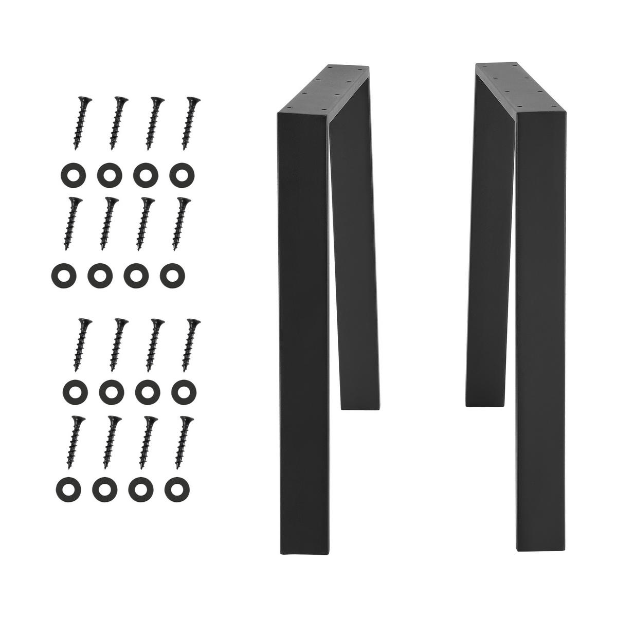 SADA STOLOVÝCH NOH 2 ks Kraftisried - černá, kov (70/72/6cm) - [en.casa]
