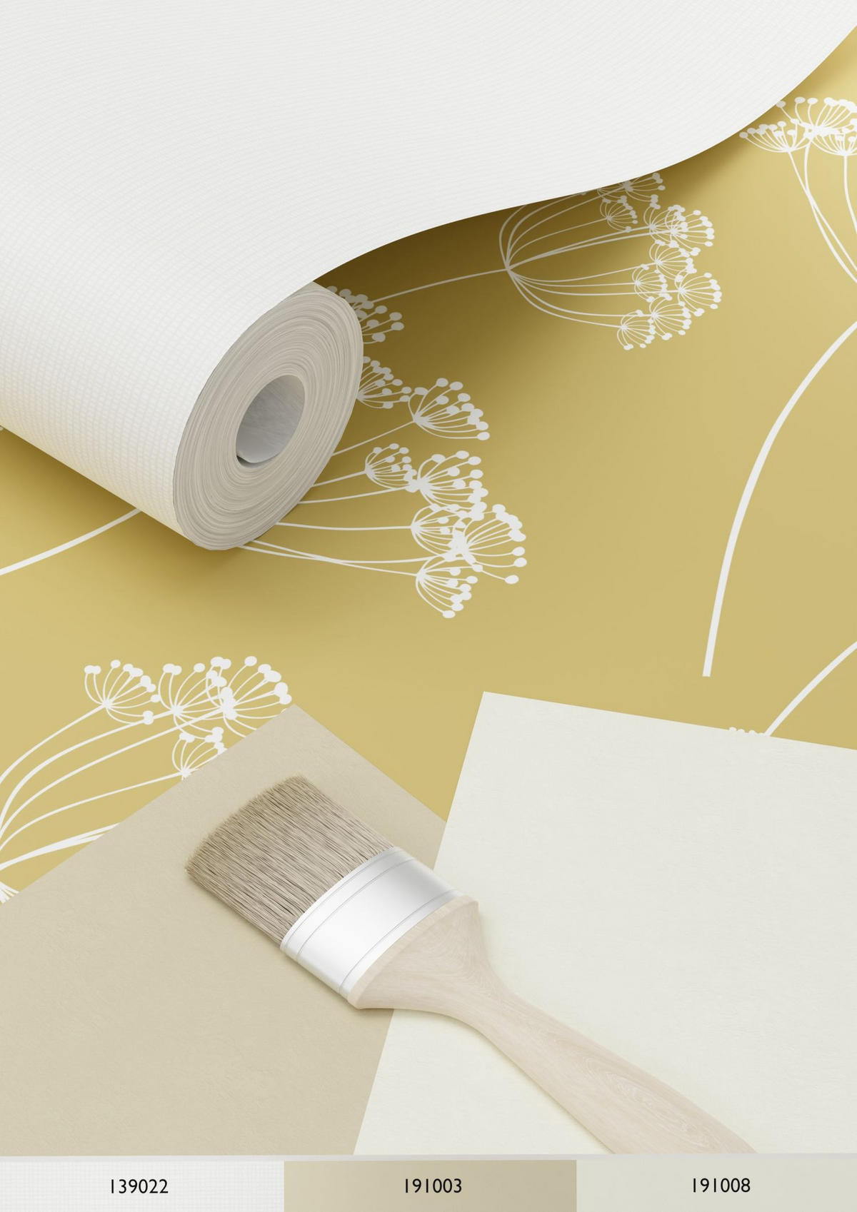 TAPETE Doldenblütler 53 cm x 10.05 m - Gelb, Papier (53/1000cm) - ESTAhome