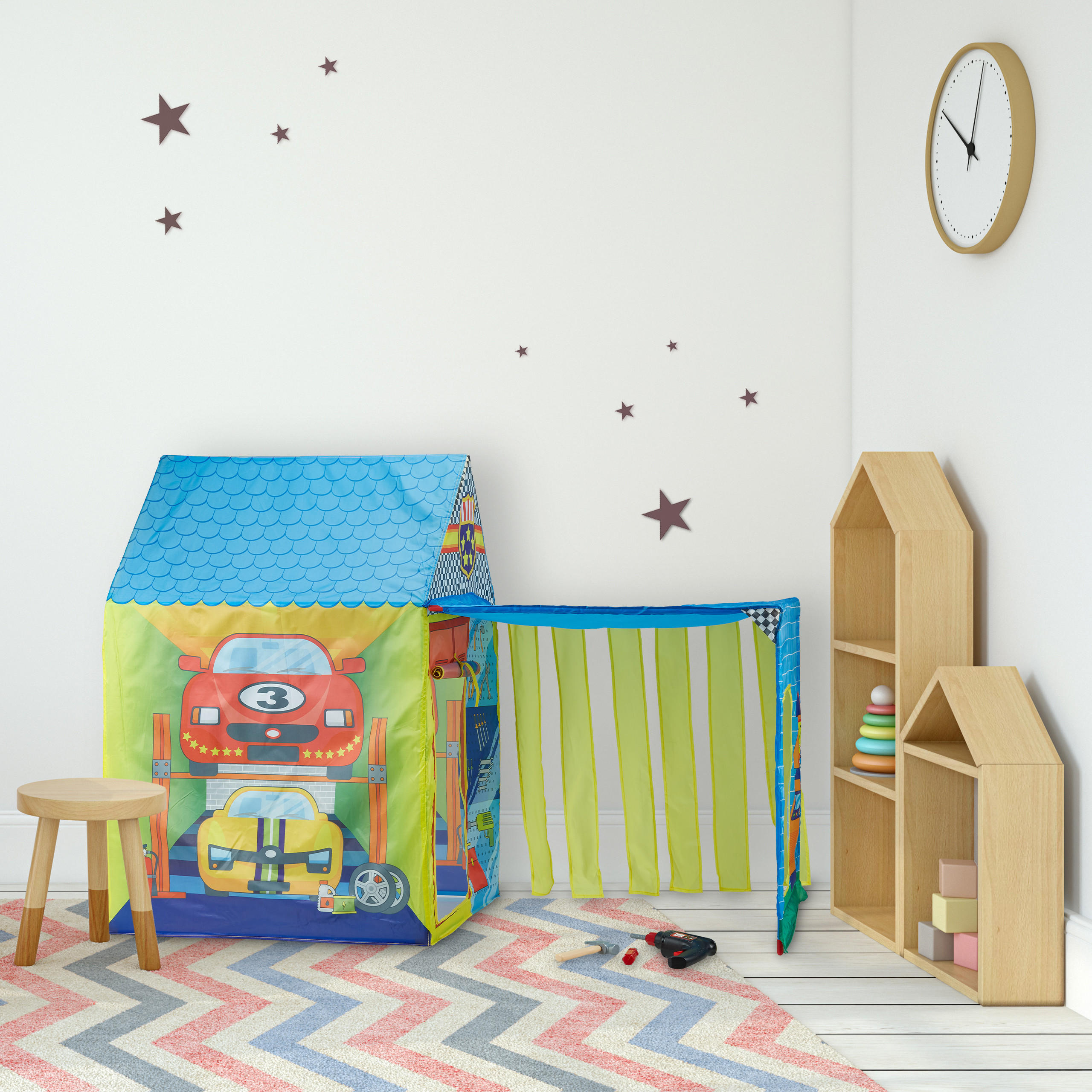 SPIELZELT - Multicolor, Kunststoff/Textil (146/109/75cm) - Relaxdays