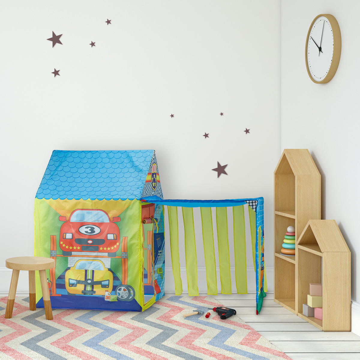 SPIELZELT - Multicolor, Kunststoff/Textil (146/109/75cm) - Relaxdays