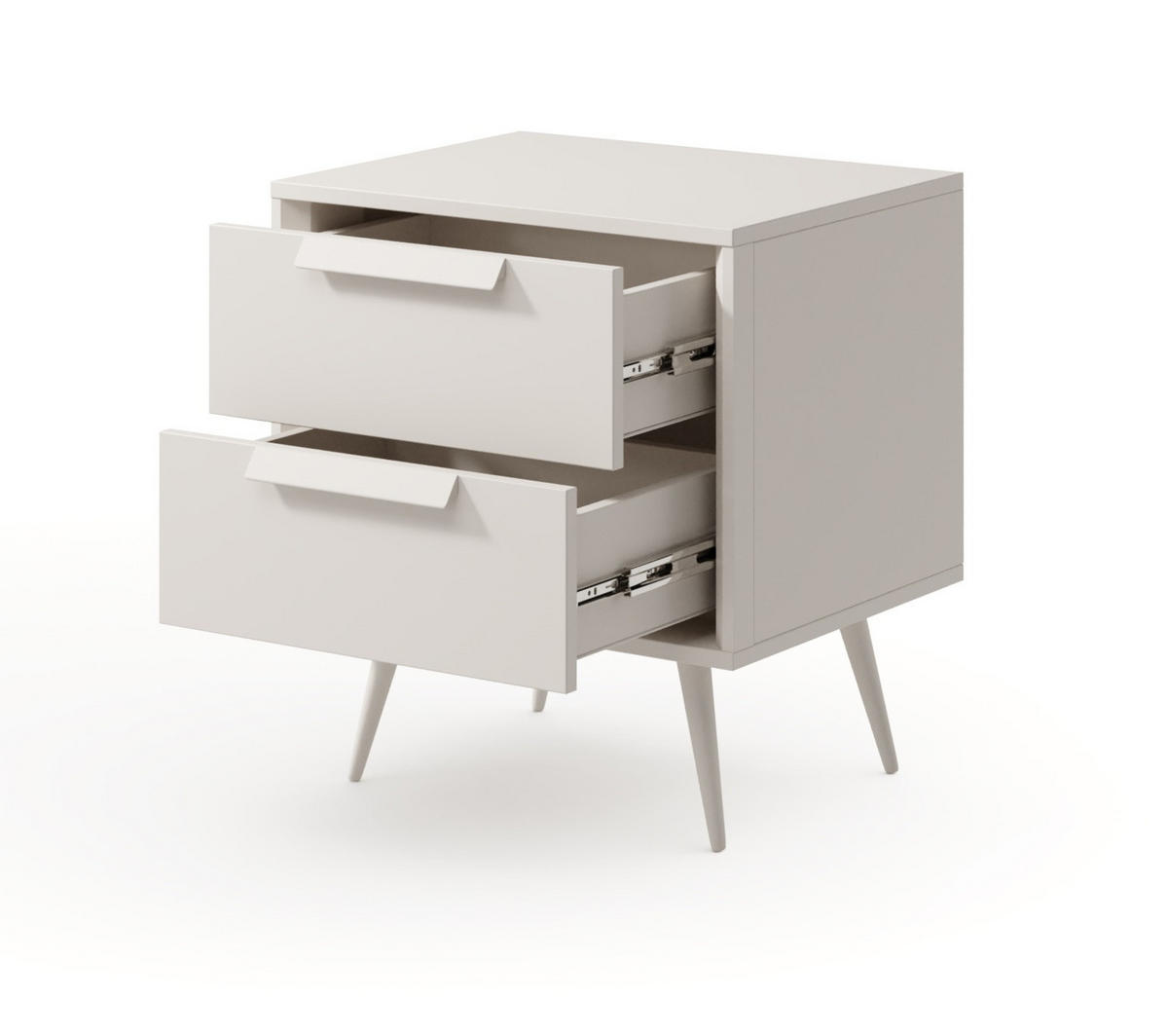 NACHTTISCH 52 cm Kaschmir Fabora mit 2 Schubladen - Kaschmir, Holz/Metall (52/57/40cm) - Emporius