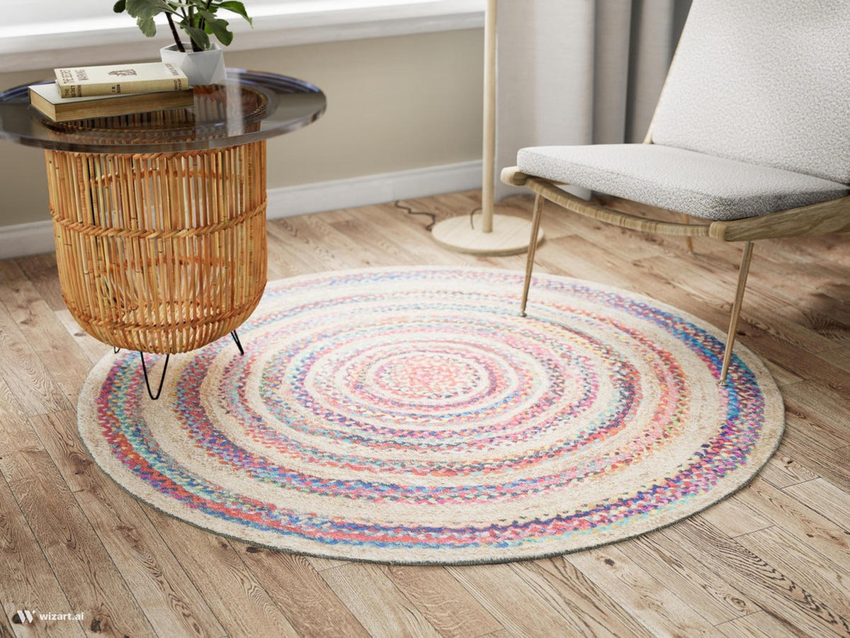 DESIGNTEPPICH Brady Multicolor 150x150 cm - Multicolor, Textil (150/150cm) - Vercai Rugs