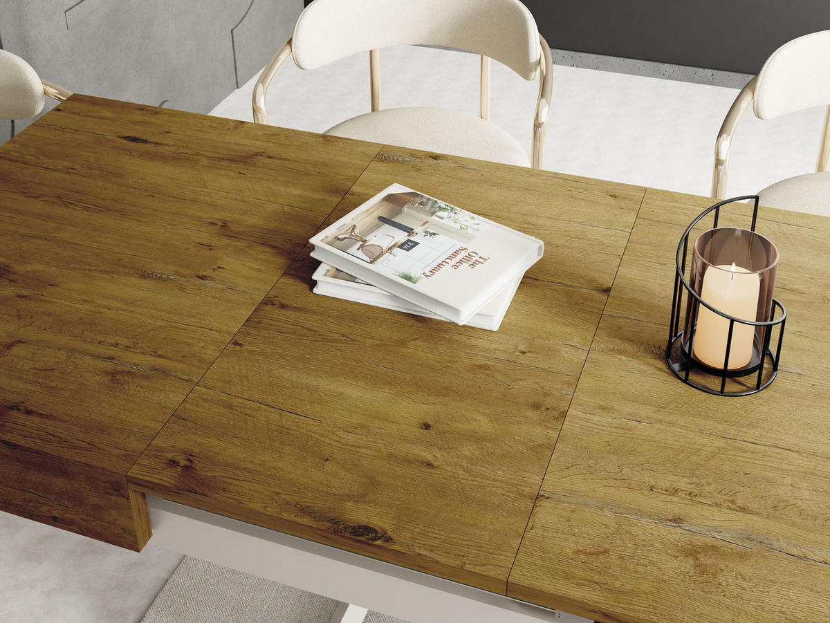 COUCHTISCH Cavetta U höhenverstellbar ausziehbar, Lancelot Eiche 120-200/80/27-76 cm - Kaschmir/Eichefarben, Holzwerkstoff/Metall (80/120/76cm) - WFL GROUP