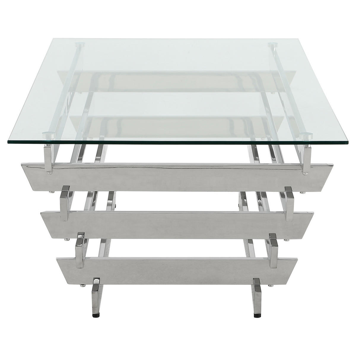 COUCHTISCH - Glas / Metall - Transparent / Chrom - Chromfarben, Glas/Metall (70/130/45cm) - home24