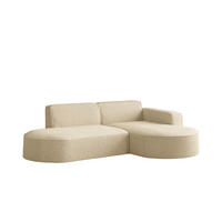 ECKSOFA Modena Studio, Stoff Quelle, Ecru Rechts - Ecru, Holz (236/165cm) - Kaiser Möbel