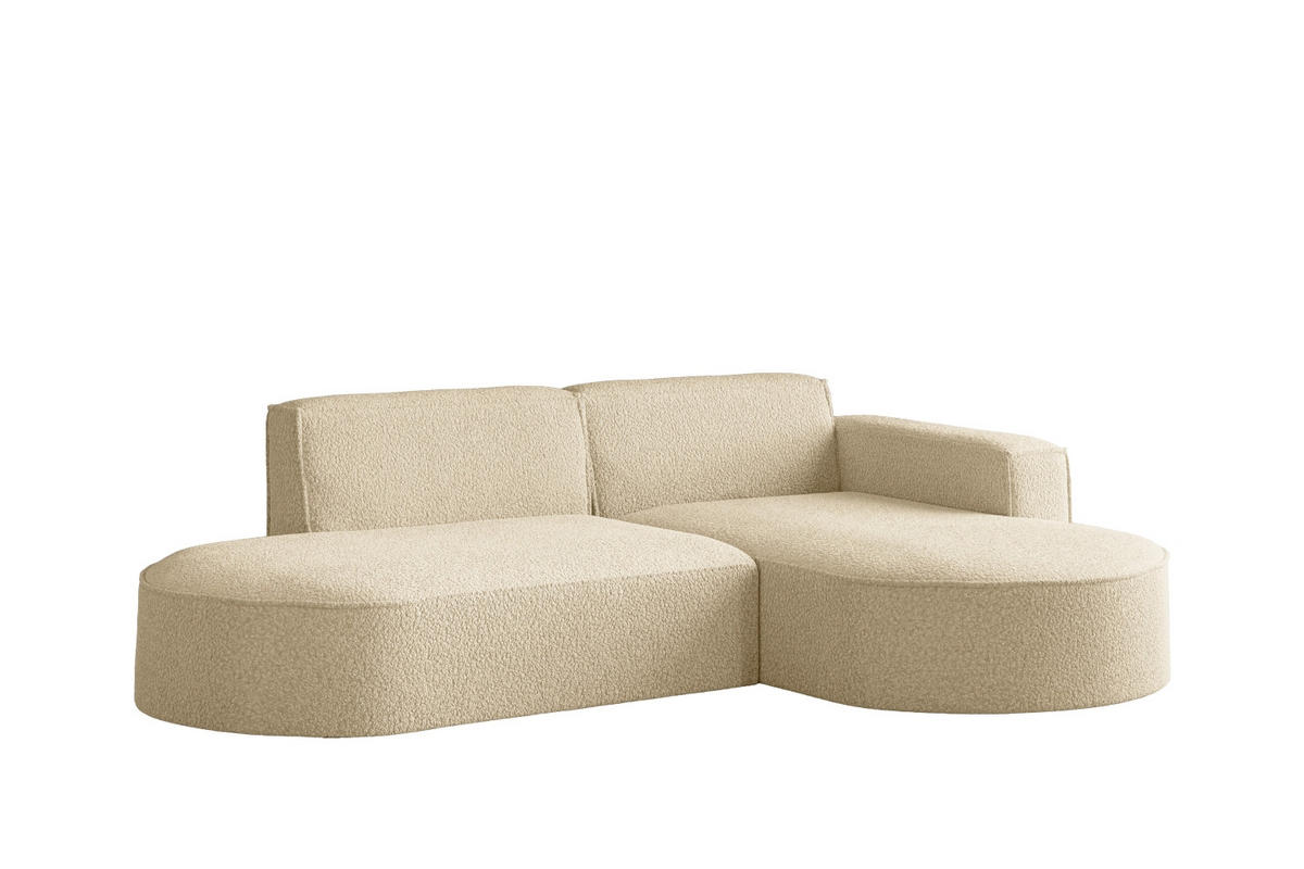 ECKSOFA Modena Studio, Stoff Quelle, Ecru Rechts - Ecru, Holz (236/165cm) - Kaiser Möbel