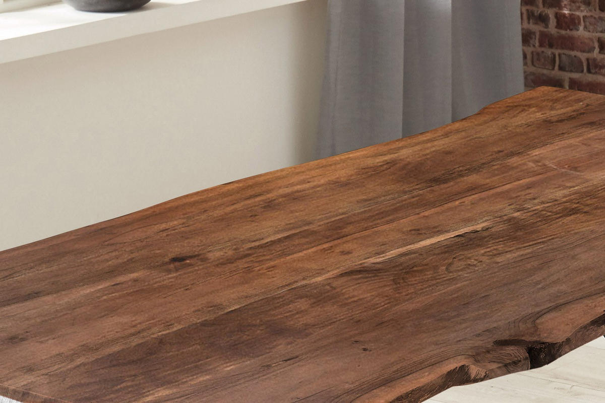 ESSTISCH KASIMIR - Schwarz/Braun, Holz/Metall (80/140/77cm) - SAM