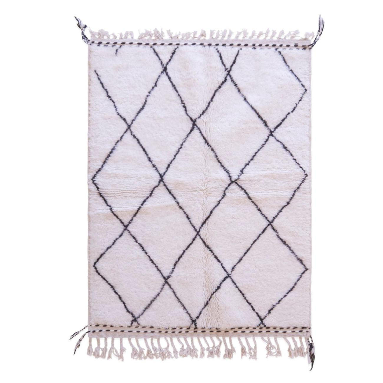 BERBERTEPPICH handgewebt Marokko 133x 181 cm - Weiß, Naturmaterialien (133/181cm) - AFK Living