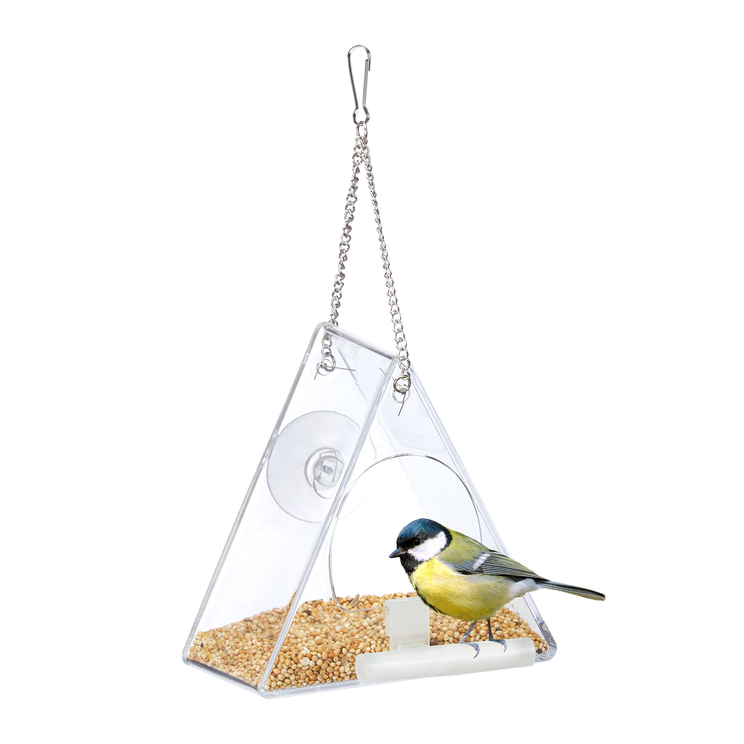 VOGELFUTTERHAUS Fenster - Transparent, Kunststoff (12.5/24/12cm) - Relaxdays