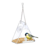 VOGELFUTTERHAUS Fenster - Transparent, Kunststoff (12.5/24/12cm) - Relaxdays