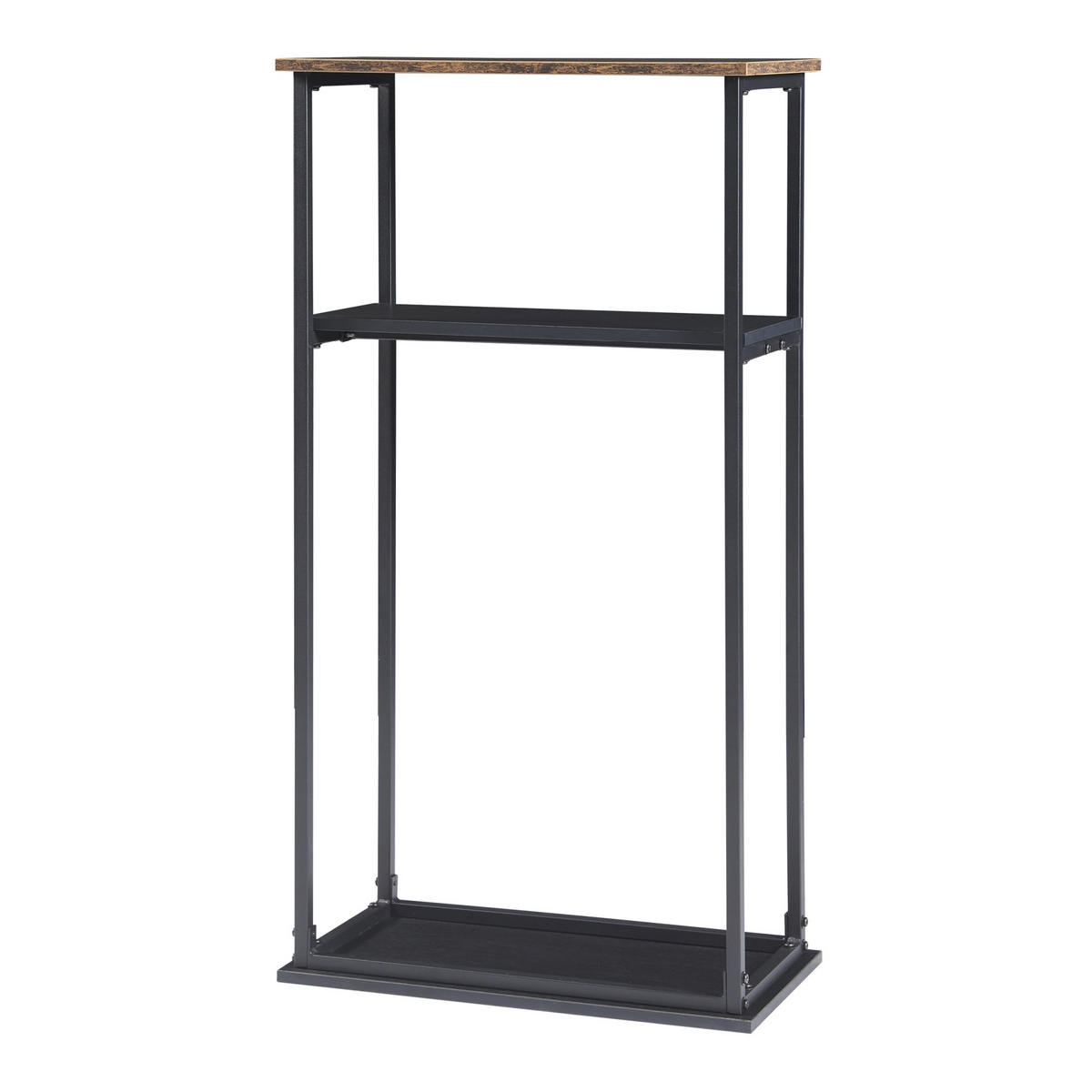 KAMINHOLZREGAL Turku - Schwarz, Metall (60/112/30cm) - [en.casa]