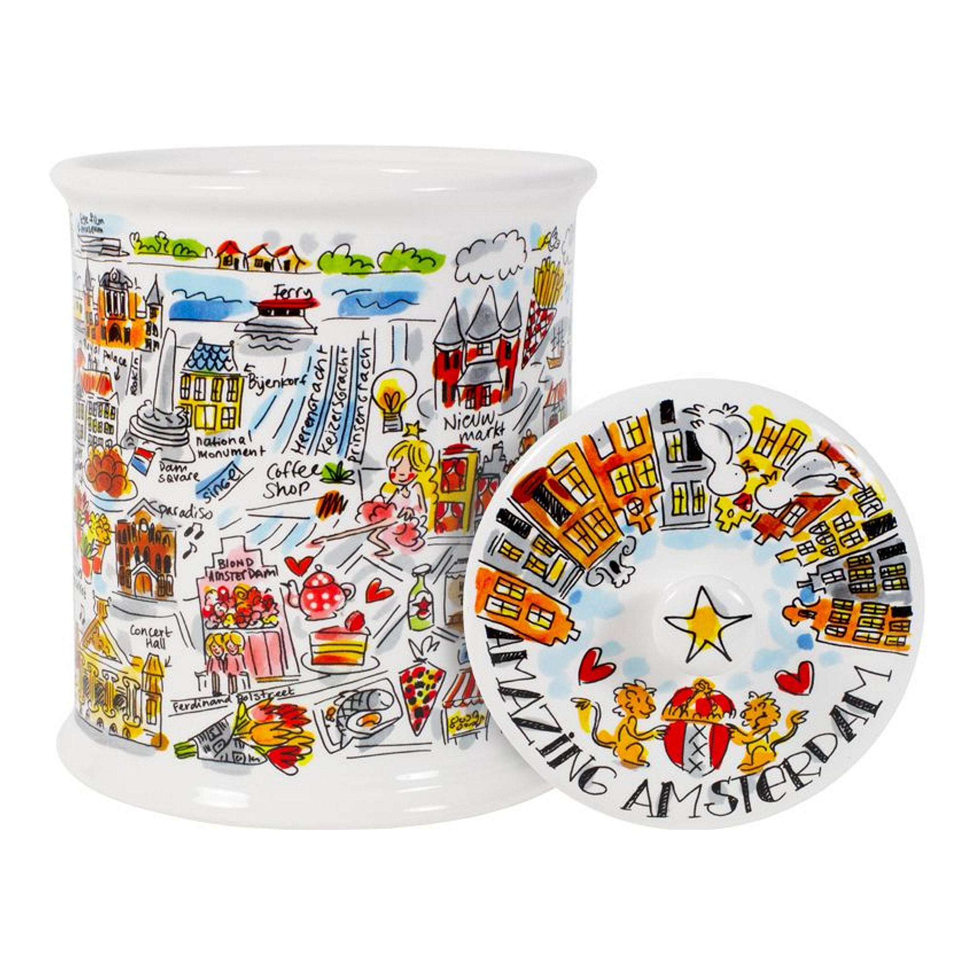 VORRATSDOSE Amsterdam in Bunt - 16 x 22cm - Multicolor, Keramik (16/22/16cm) - Blond Amsterdam