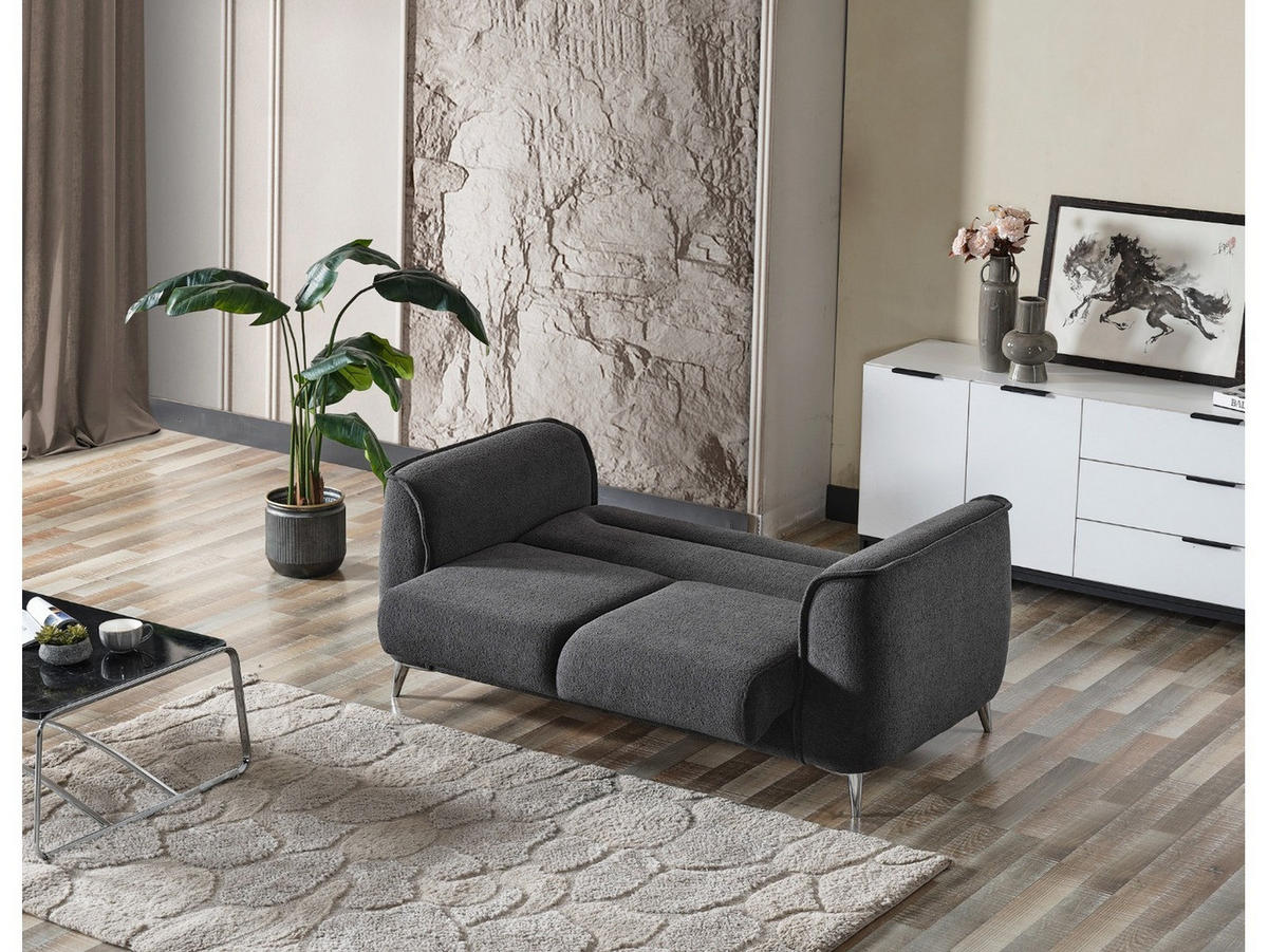 SITZGARNITUR Acapulco, Anthrazit Stellvariante 3+2+1 - Anthrazit, Holzwerkstoff/Kunststoff (237/87/98cm)
