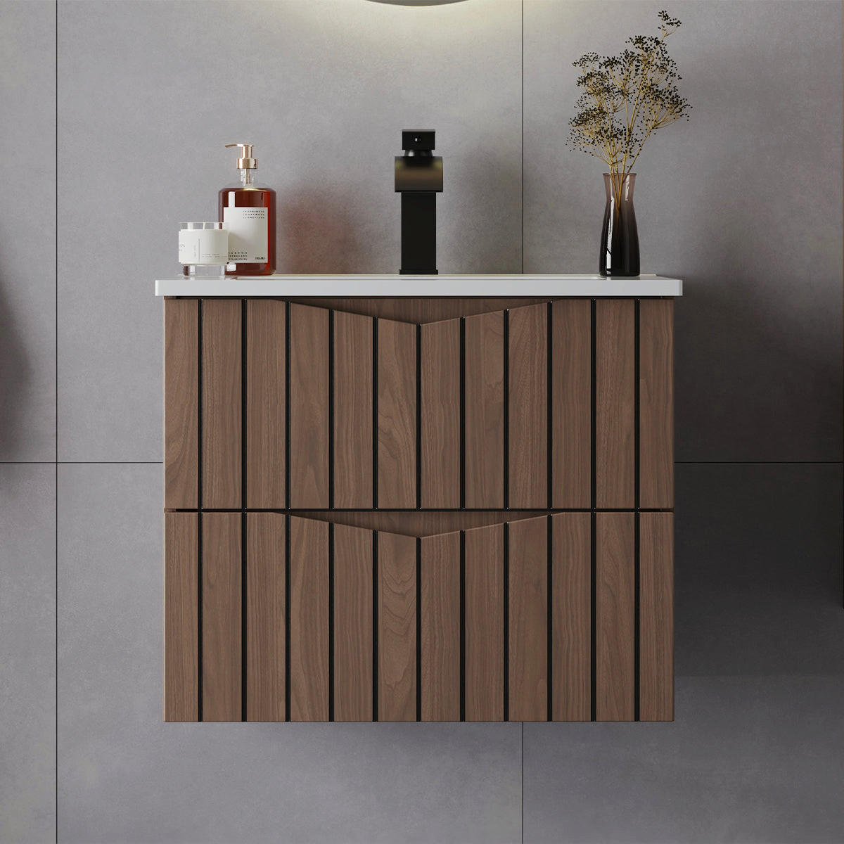 WASCHTISCH 60cm Siena Holz und Schwarz - Schwarz, Holzwerkstoff (60/50/45.8cm) - Petits-meubles