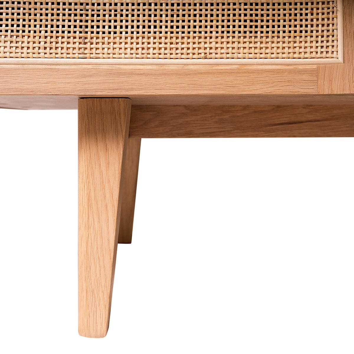 SIDEBOARD - Rattan / Eiche teilmassiv, 180 cm - Beige, Holzwerkstoff (180/80/40cm) - home24