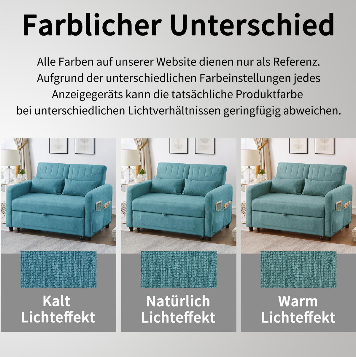 SCHLAFSOFA Baumwoll-Leinen mit Ausziehfunktion und verstellbarer Rückenlehne Antik Blaugrün 114/77/82,5 cm - Türkis, Textil (77/82.5/114cm) - Redom