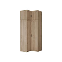 ECKKLEIDERSCHRANK Elena 2D + Schrankaufsatz - Silberfarben/Sonoma Eiche, Holzwerkstoff/Kunststoff (98/246/98cm) - MIRJAN24