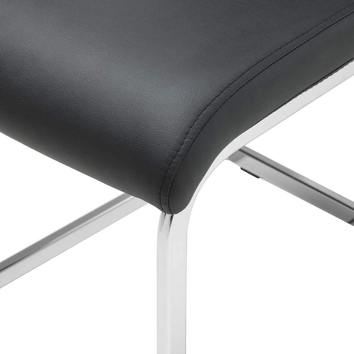 FREISCHWINGER - Metall / Textil - Schwarz, Kunststoff/Metall (44/97/61cm) - home24