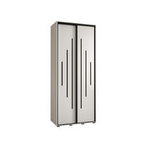 SCHWEBETÜRENSCHRANK 235,2/110/60 2-türig - Schwarz/Weiß, Holz/Metall (110/235/60cm) - Abiks Möbel