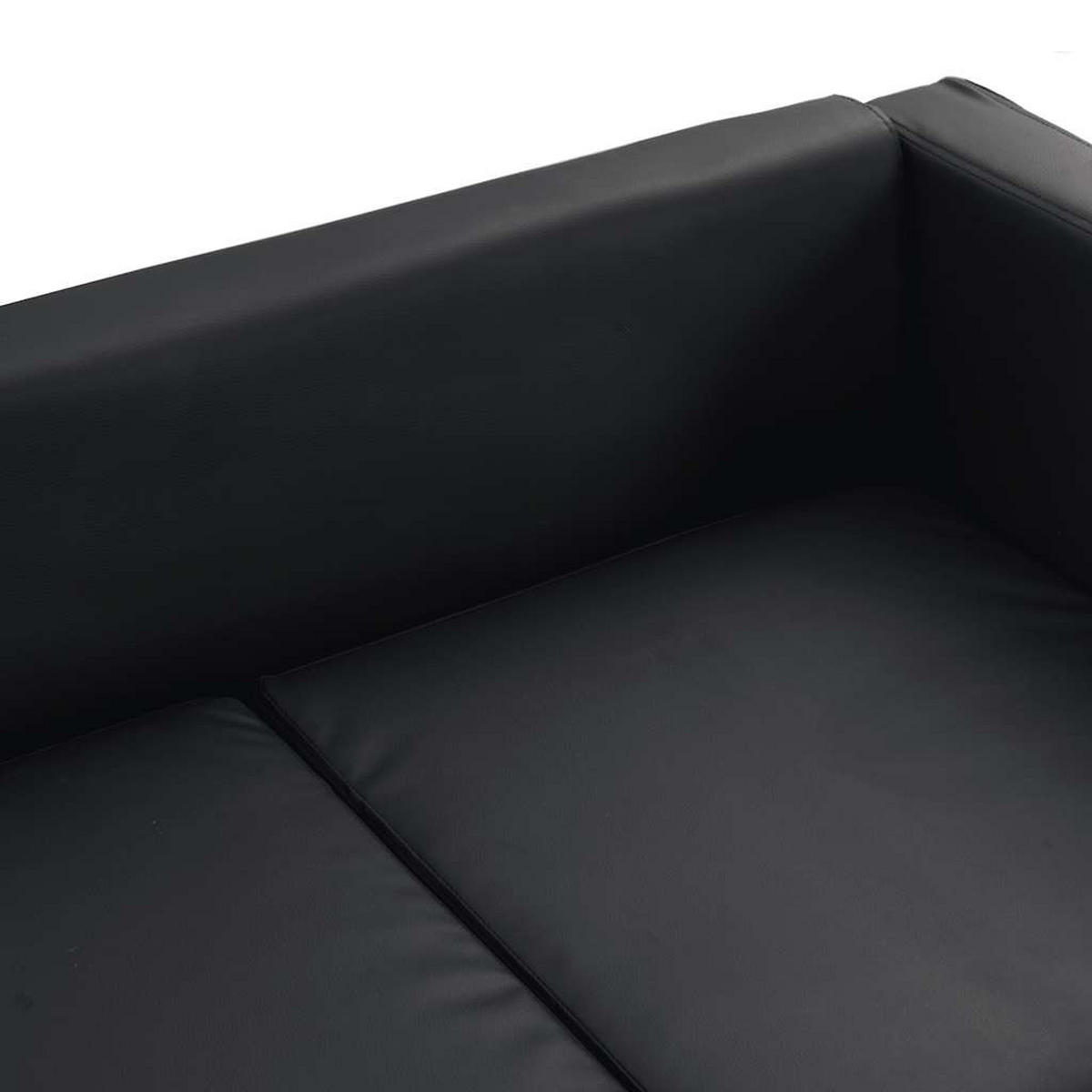 2-SITZER-SOFA mit 2 Kissen, 120/62,5/63 cm, aus Kunstleder, Schwarz - Schwarz, Leder (120/63/62.5cm) - vidaXL