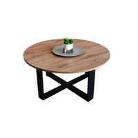 COUCHTISCH rund Eiche Wotan Schwarz 86x42 cm - Eiche Wotan/Schwarz, Holzwerkstoff (86/86/42cm) - designimpex