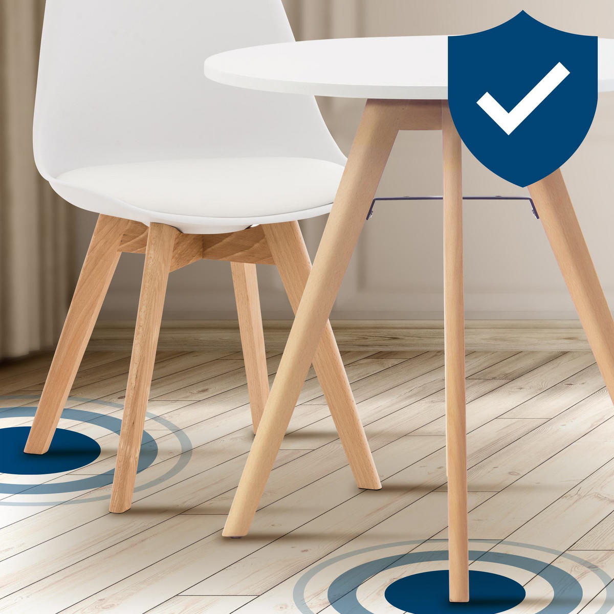 TISCHGRUPPE Holz Weiß (5-teilig) - Weiß, Holz (125/83/125cm) - CLP