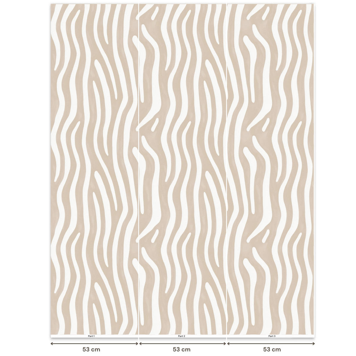 TAPETE - Abstrakt - Zebra - Beige - 160x200 cm - Beige, Papier (160/200cm) - OnlyWow