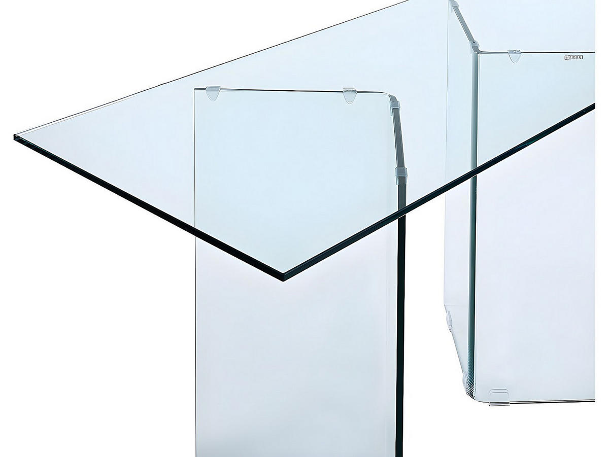 SCHREIBTISCH - Sicherheitsglas - CLARISSA - Transparent, Glas (60/140/75cm) - Vente-Unique
