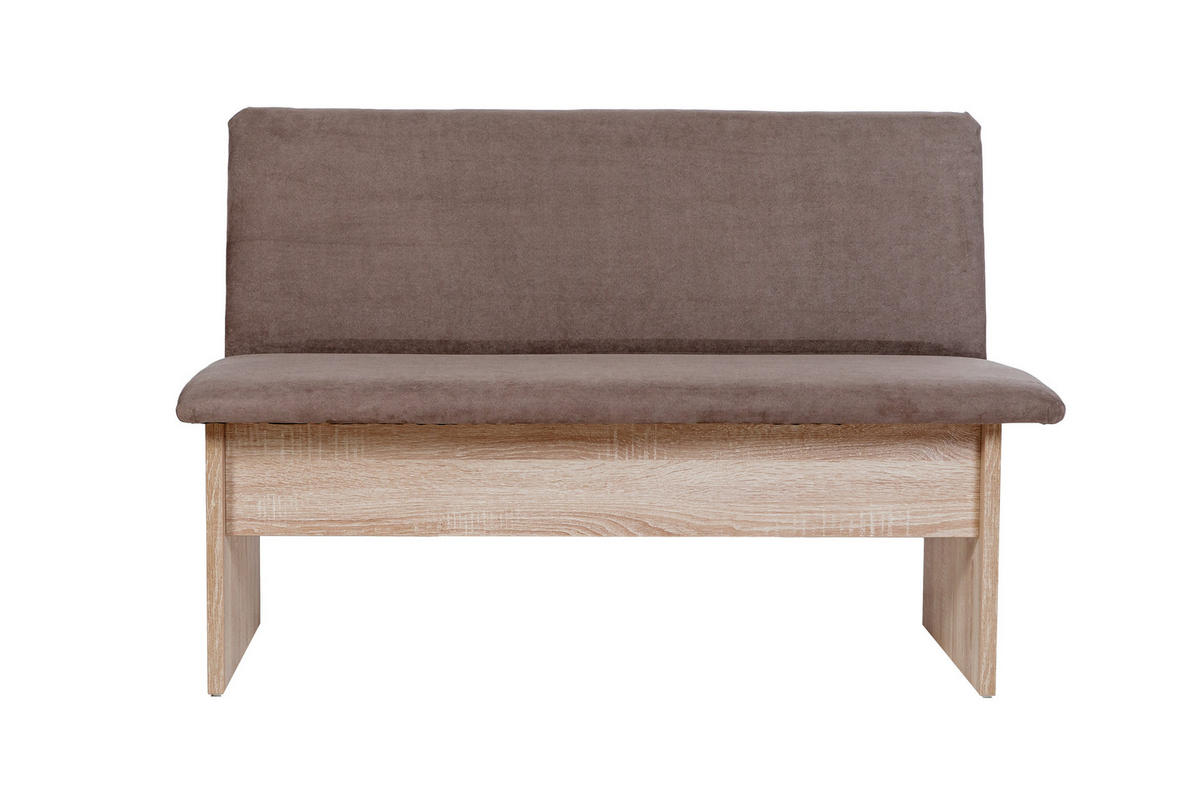ECKBANK Die Vielseitige - Braun/Sonoma Eiche, Holzwerkstoff/Textil (145/185cm) - Kundler Home