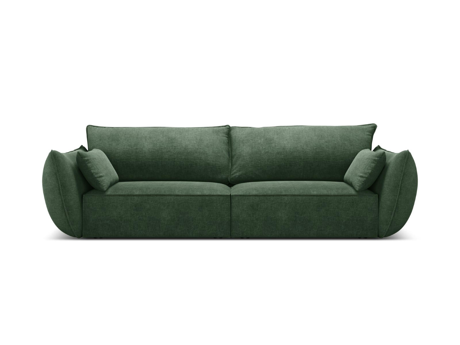 SOFA Kaelle aus Chenille-Stoff flaschengrün 3 Sitzplätze - Dunkelgrün, Textil (100/85/208cm) - Micadoni