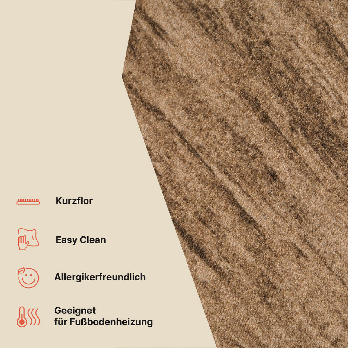 TEPPICHLÄUFER Anti-Rutsch Braun rutschfest Gummiunterlage 67/1000 cm - Braun, Textil (67/1000cm) - Tapiso