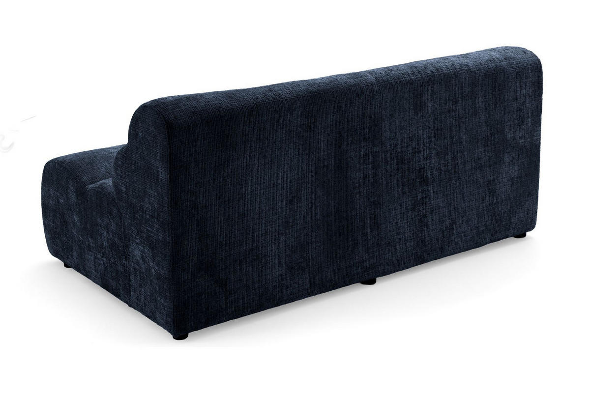 2-SITZER modulares Sofa VEER, Breite 213 cm Chenille Webstoff Marine - Schwarz/Dunkelblau, Holz/Kunststoff (213/75/95cm) - Muffo