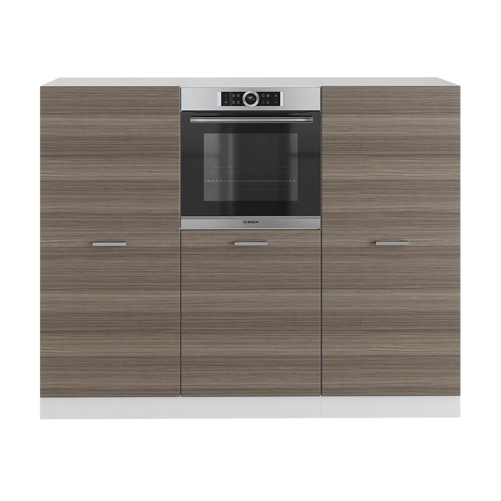 KÜCHENBLOCK R-Line Edelgrau/Weiß 180 cm ohne AP - Braun/Weiß, Holzwerkstoff (180/81.6/46cm) - Vicco