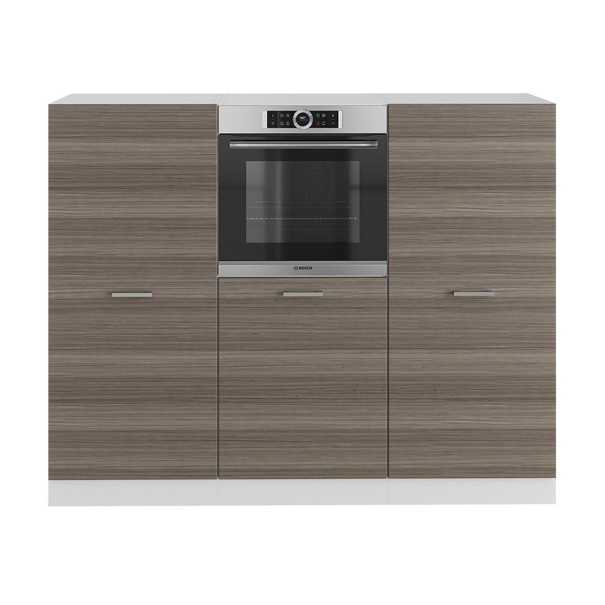 KÜCHENBLOCK R-Line Edelgrau/Weiß 180 cm ohne AP - Braun/Weiß, Holzwerkstoff (180/81.6/46cm) - Vicco