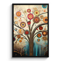 POSTER MIT RAHMEN Baum - Baum des Lebens - Farbe 60x90 cm - Braun, Papier (60/90cm) - MuchoWow