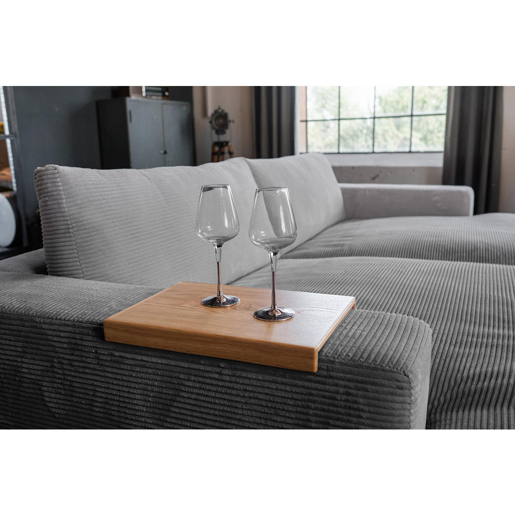 Thumbnail - Kawola Big, Grau, Schwarz, Textil, Echtholz, 3-Sitzer, Füllung: Komfortschaum, 290x85x170 cm, Wohnzimmer, Sofas & Couche...