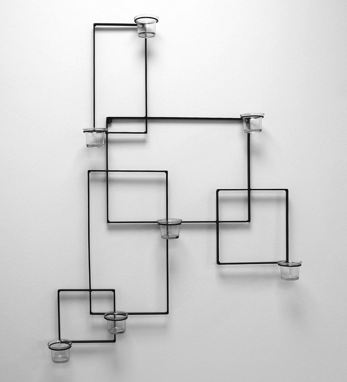 TEELICHTHALTER Alegria Metall Wand Schwarz - Schwarz, Metall (87cm) - DanDiBo