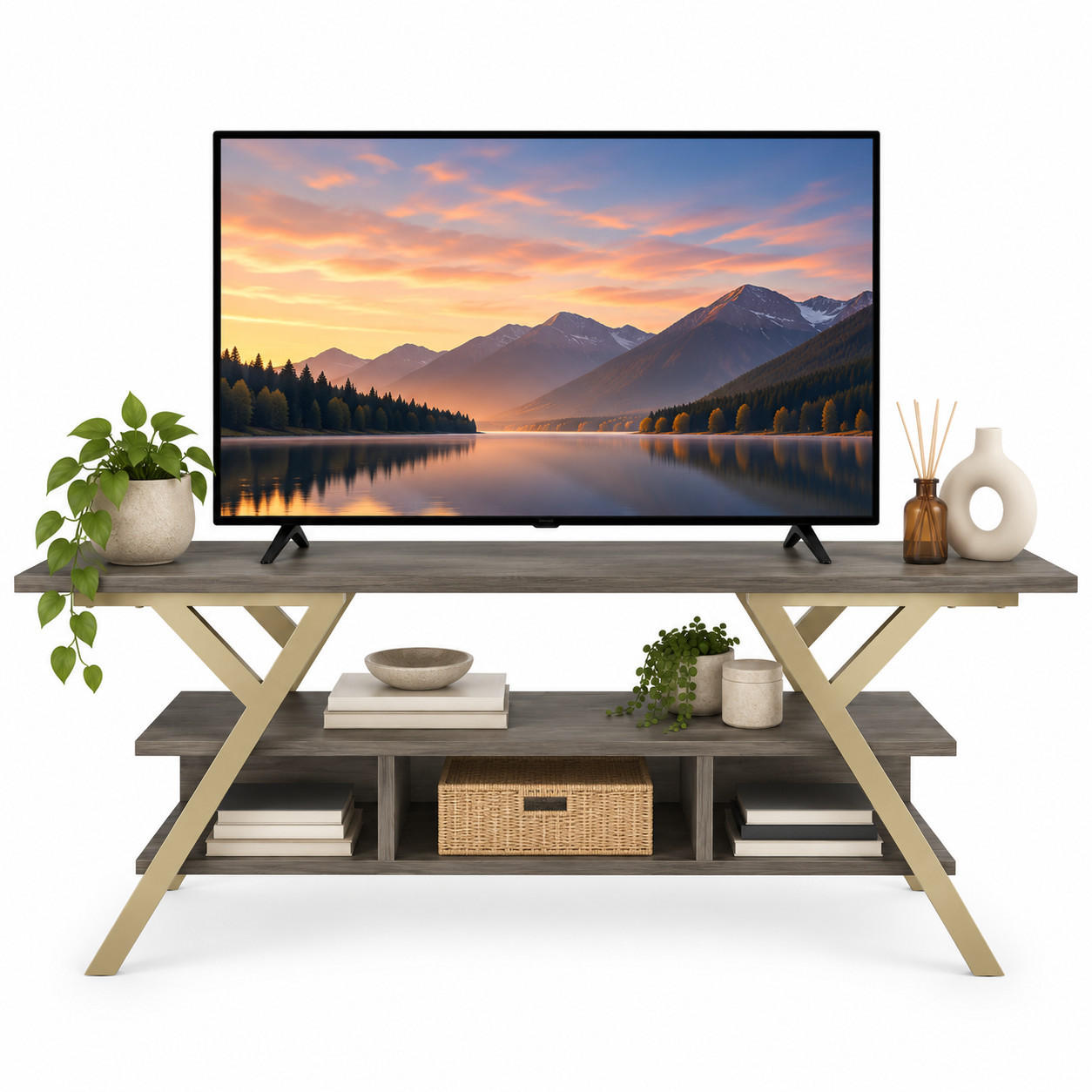 Decorotika TV Graubraun 120x55x35 cm