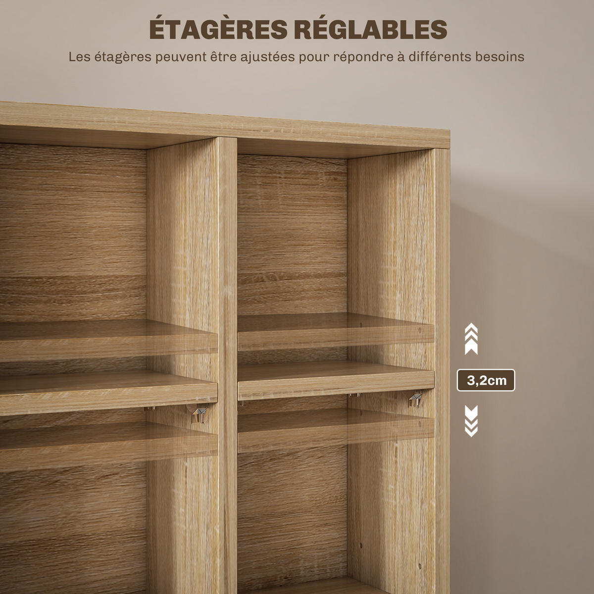 CD-REGAL DE-14443 Naturholz - Naturfarben, Holzwerkstoff (20/130.5/89cm) - ComfortXL