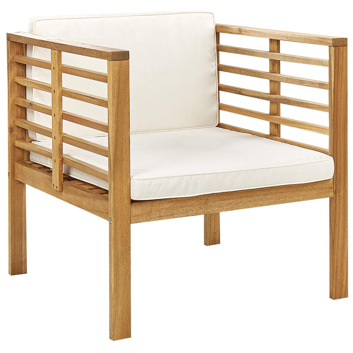 LOUNGE-SET 4-sitzer Akazienholz Cremeweiß Pacific - Creme, Holz - Beliani