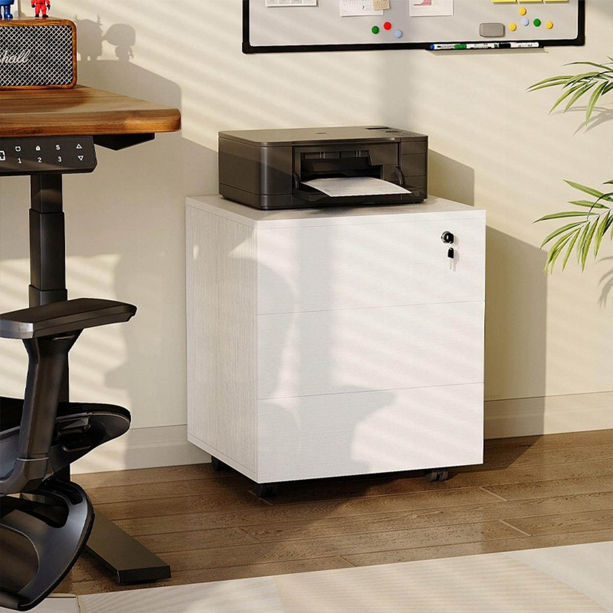 BÜROSCHRANK, weiß - Weiß, Holzwerkstoff (45/58/40cm)