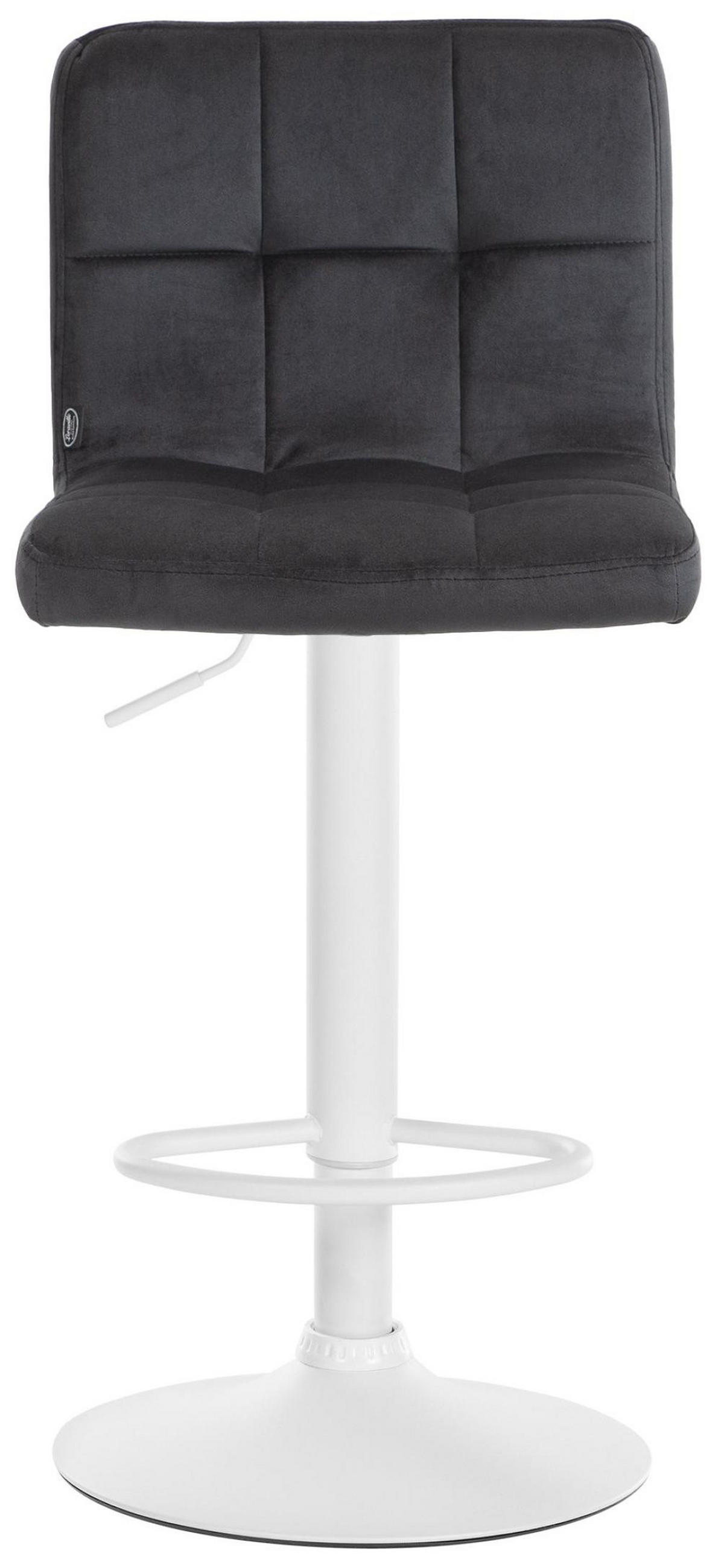 BARHOCKER 2er Set Samt schwarz - Schwarz/Weiß, Textil/Metall (46/94/47cm) - CLP