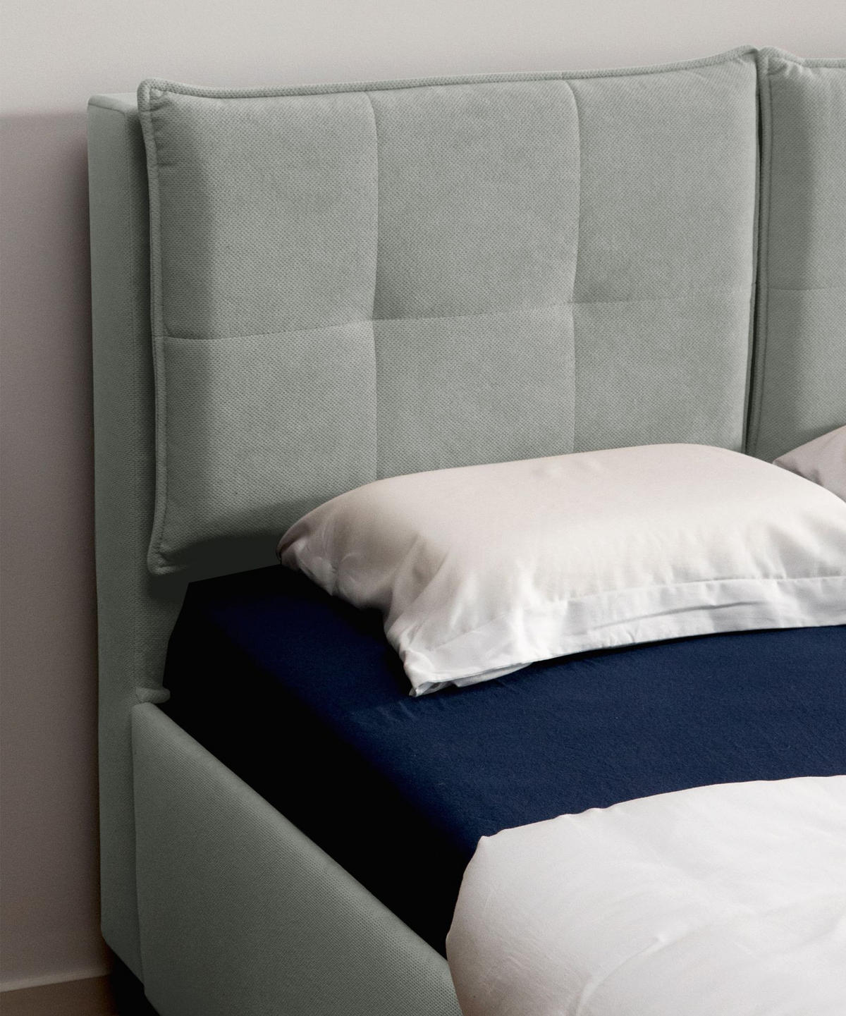 POLSTERBETT Belleo Grau 180x200 cm - Schwarz/Grau, Textil/Metall (180/200cm) - Selsey