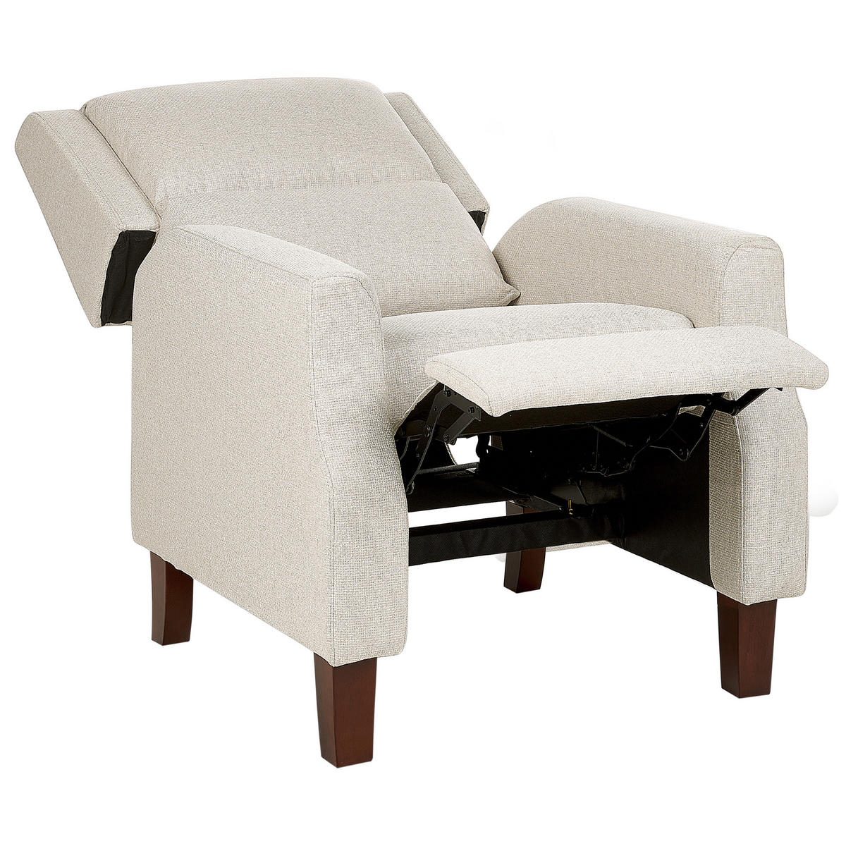 SESSEL creme verstellbar Egersund - Beige/Dunkelbraun, Textil (75/97/92cm) - Beliani