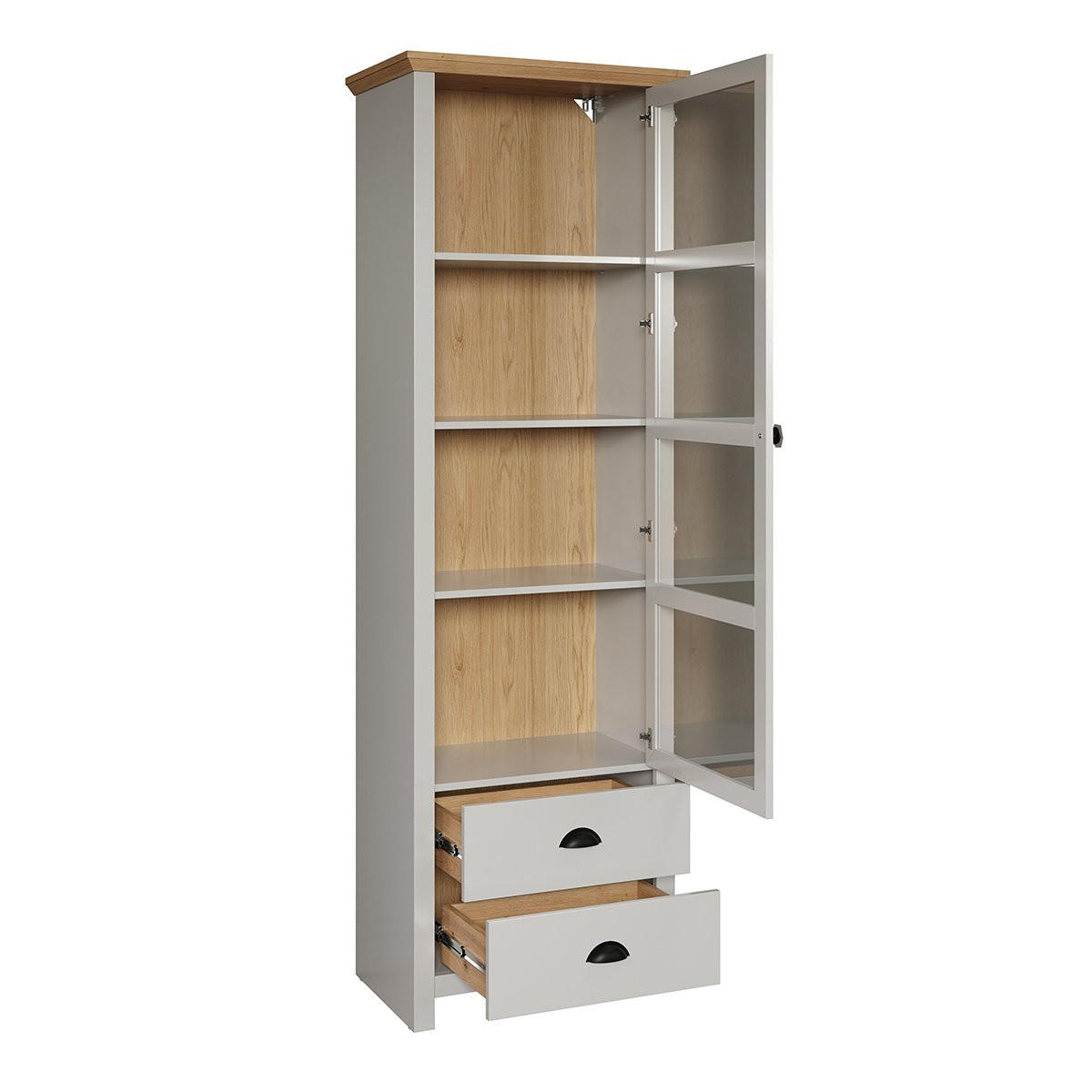 VITRINE Landside Grau - Grau, Holzwerkstoff (65/201/41cm) - ebuy24