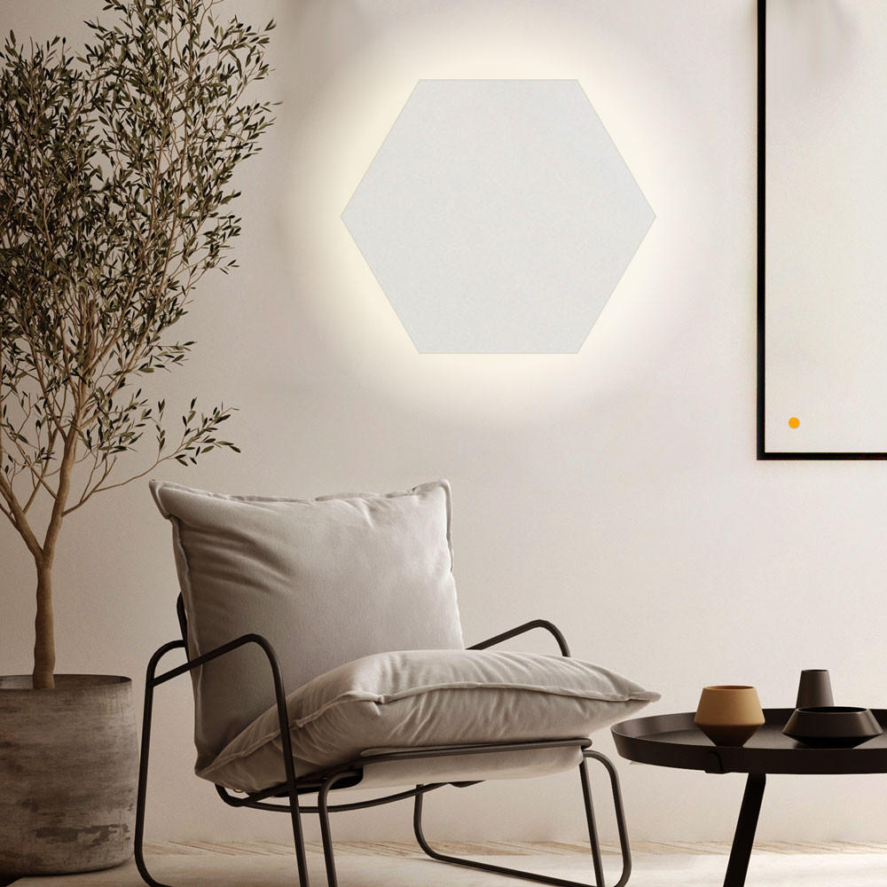 s.luce Led-Wandlampe Weiß 55x4.4x55 cm