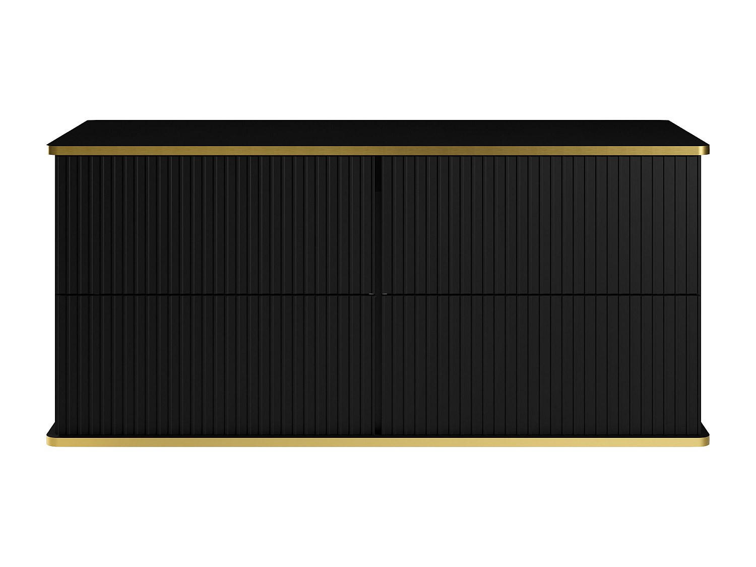WASCHBECKENUNTERSCHRANK - 120 cm x 47 cm - Holz, Platte - Schwarz - KELIZA - Schwarz, Holz (120/54/47cm) - Vente-Unique