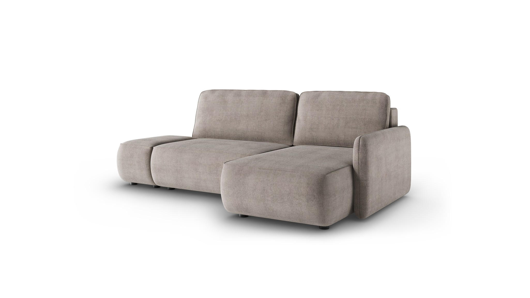 ECKSOFA Luka Mit Schlaffunktion - Graubraun, Holzwerkstoff/Textil (148/229cm) - Fun Möbel
