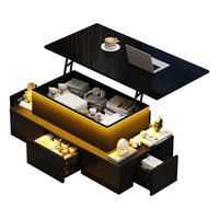 COUCHTISCH Schwarz 100/50/40 cm - Wildeiche, Holzwerkstoff (50/100/40cm) - PANGIVO